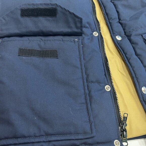 VTG Twin Peaks Vest S Blue Goose Down Quilted Puffer Gorpcore Lined Quilted Zip - Picture 8 of 8